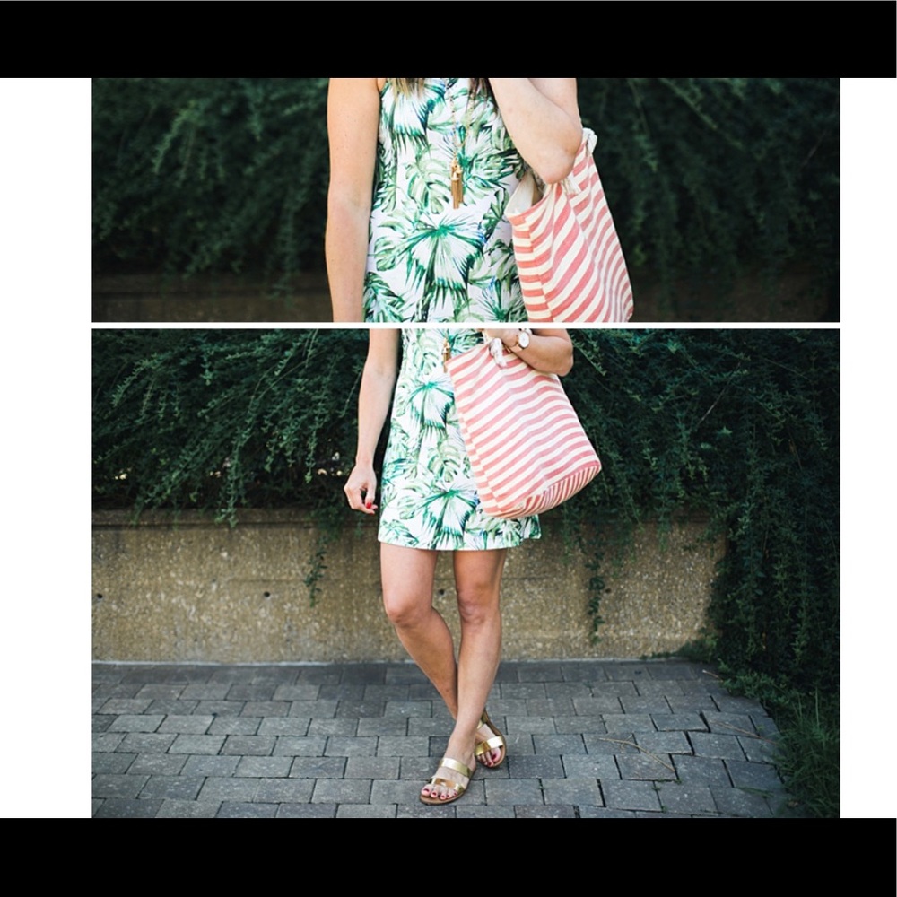 SOLD-Boutique Palm print shift dress
